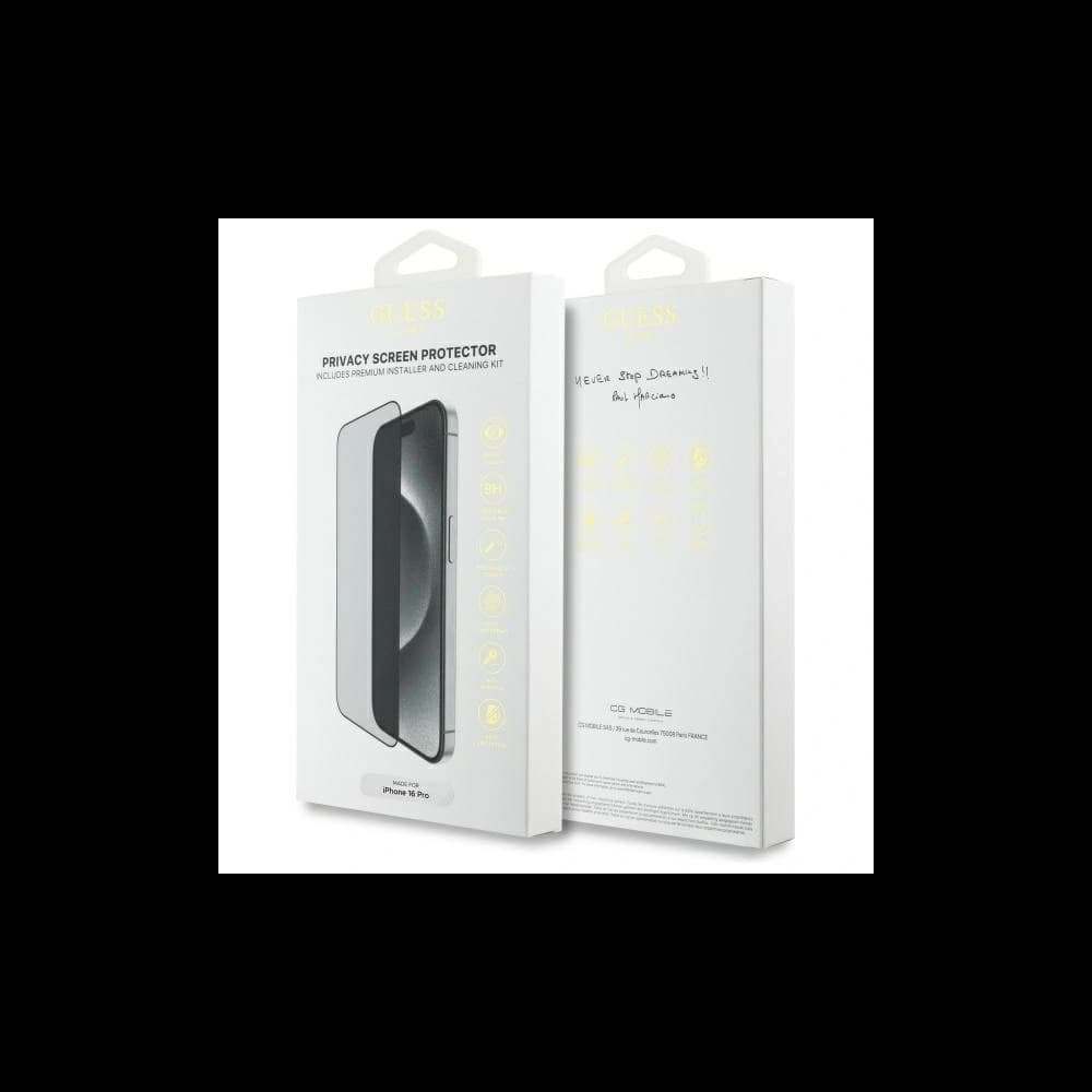 Guess GUTGP16LBOKGCIP Apple iPhone 16 Pro Bildschirmschutz Datenschutz 2.5D Umriss - 2