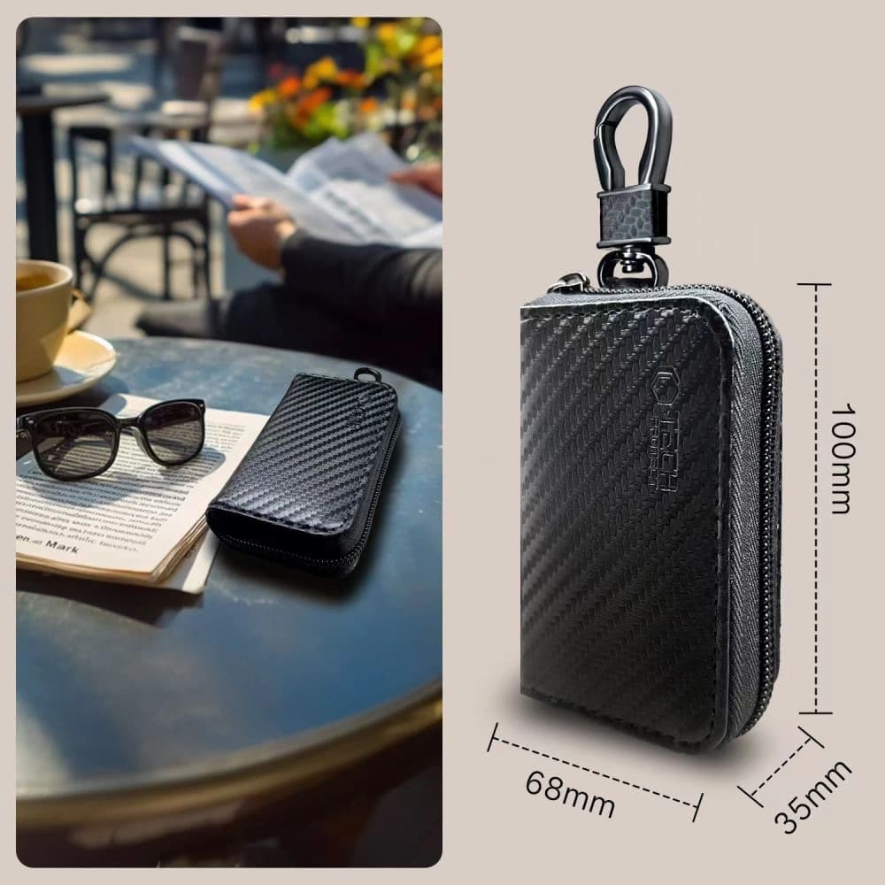 Tech-Protect KLR300 Faraday-Tasche Schlüsseloser RFID-Signalblocker-Hülle Carbon - 7