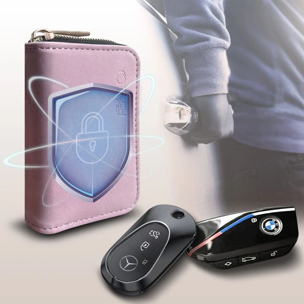 Tech-Protect KLR300 faraday cage Pouch Keyless RFID Signal Blocker Case Baby Pink - 2