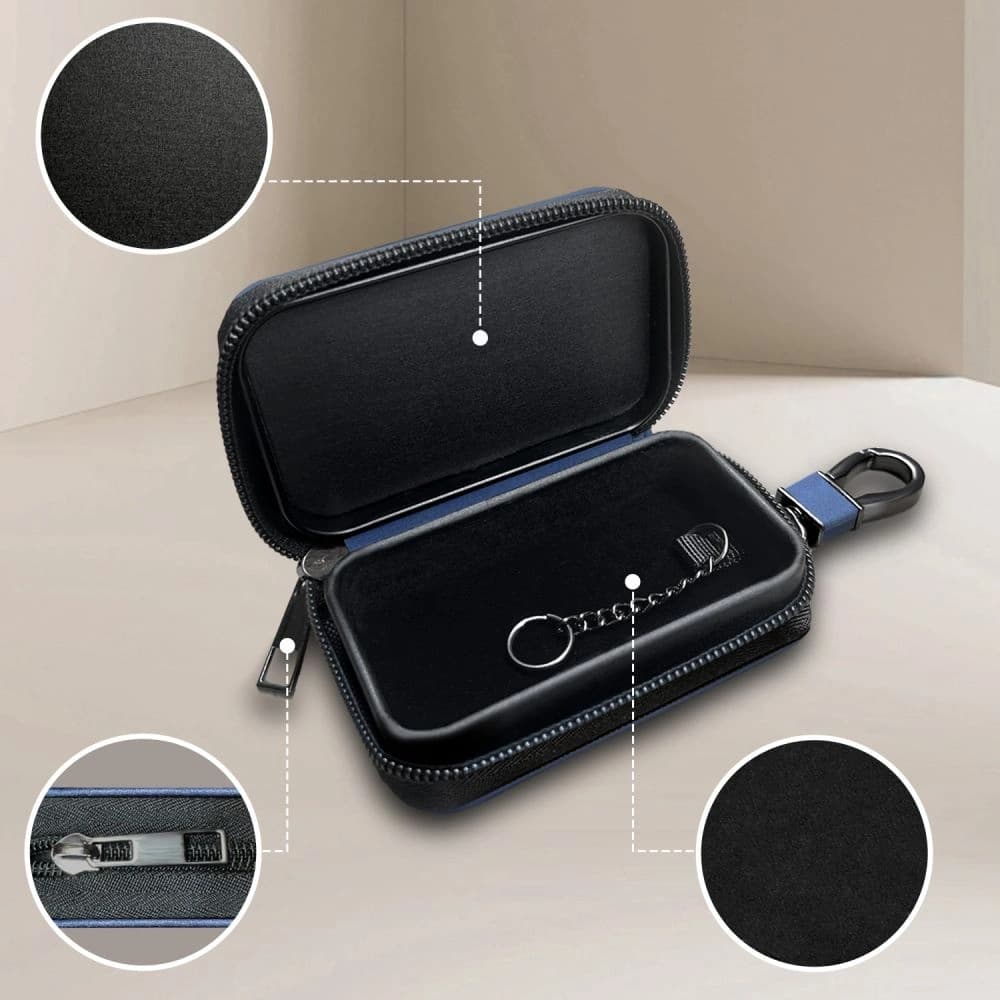 Tech-Protect KLR300 faraday cage Pouch Keyless RFID Signal Blocker Case Navy Blue - 3