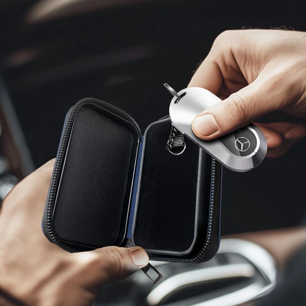 Tech-Protect KLR300 faraday cage Pouch Keyless RFID Signal Blocker Case Navy Blue - 5