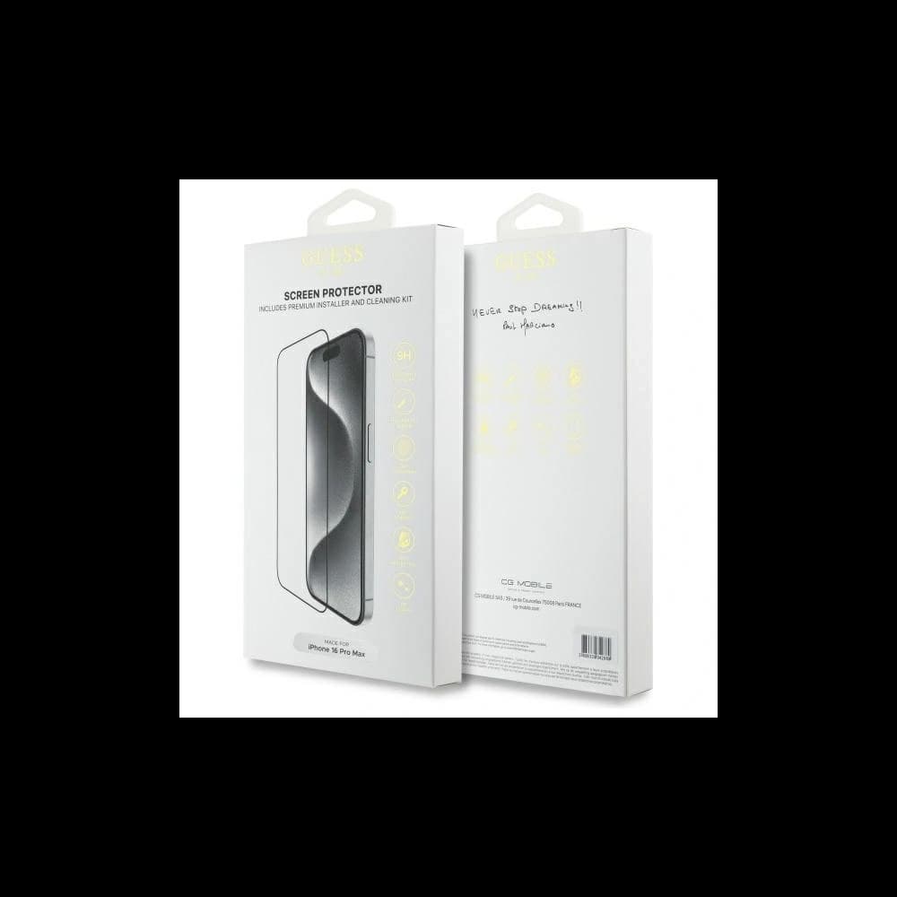 Guess GUTGP16XBOKGCIT Apple iPhone 16 Pro Max Bildschirmschutz 2.5D Umriss - 2