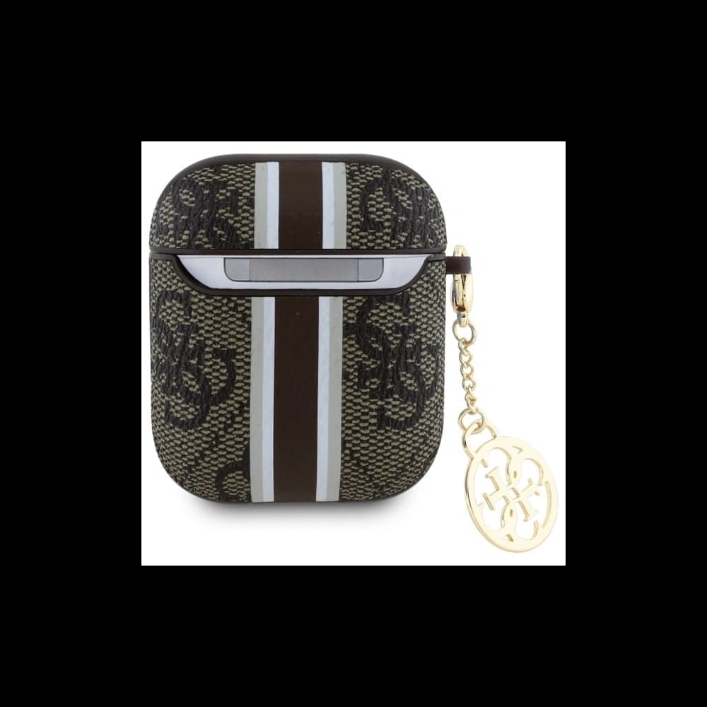 Etui Guess GUA2P4RPSW Apple AirPods 1/2 cover 4G Printed Stripes Charm brązowy/brown - 2