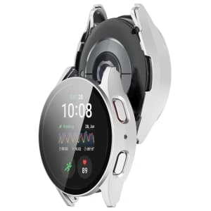 Bizon Case+Glass Uhr Samsung Galaxy Watch 7 44 mm satin silber