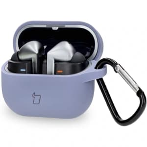 Bizon Case Kopfhörer Silikon Samsung Galaxy Buds 3 / 3 Pro grau