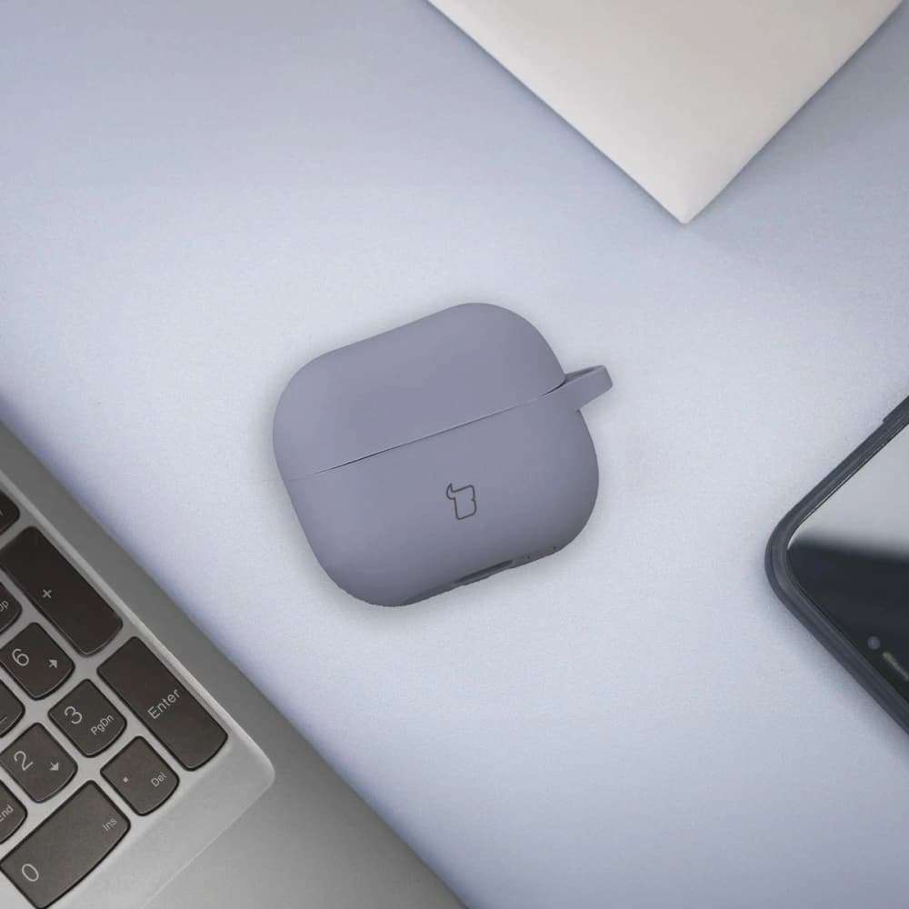 Bizon Case Kopfhörer Silikon Samsung Galaxy Buds 3 / 3 Pro grau - 3