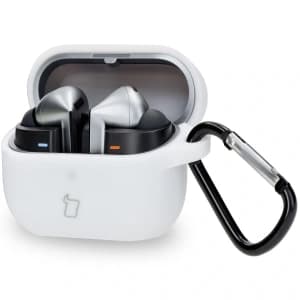 Bizon Case Kopfhörer Silikon Samsung Galaxy Buds 3 / 3 Pro weiß