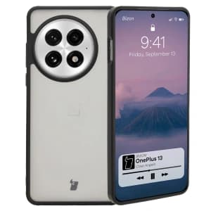 Etui Bizon Case Angelo do OnePlus 13 przydymione z czarną ramką