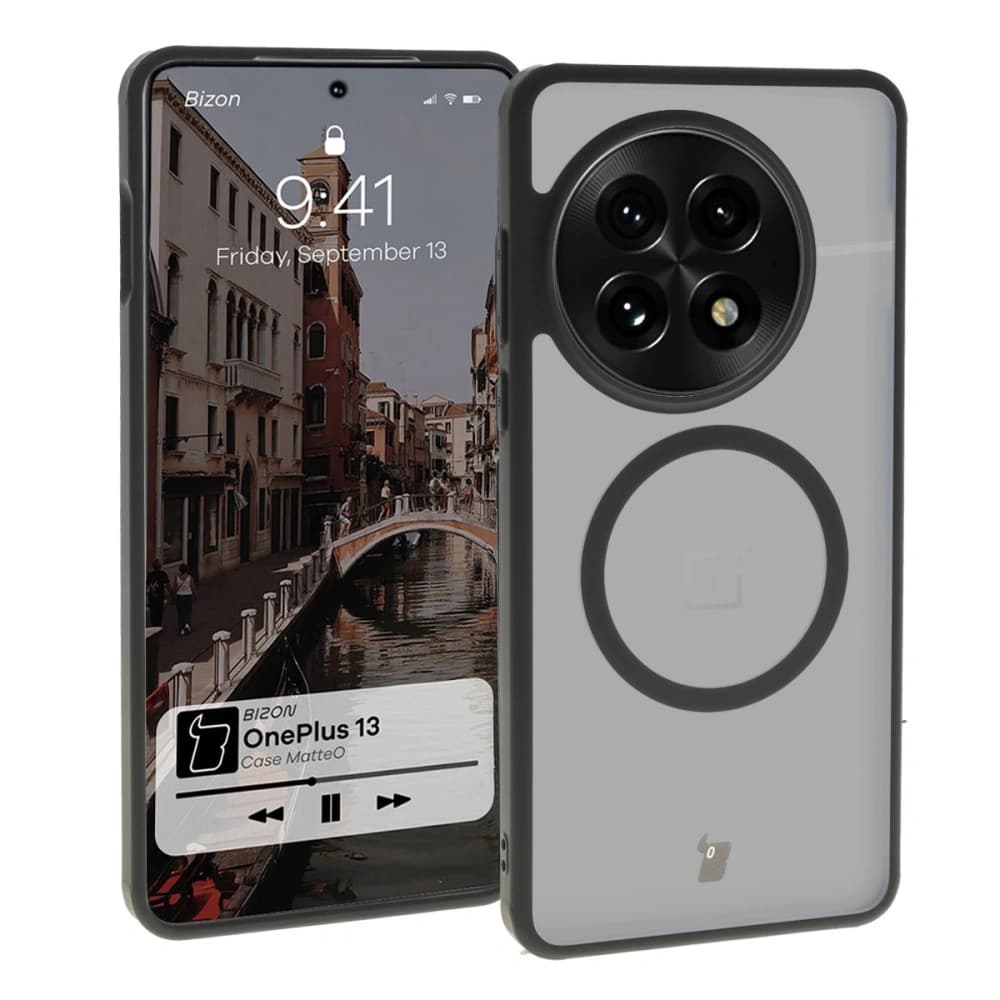 Bizon Case MatteO für OnePlus 13 transparent mit schwarzem Rahmen - 1