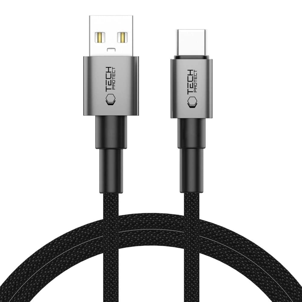 Tech-Protect Ultraboost DNA USB-A / USB-C Cable 15W/3A 100cm Iron Grey - 1