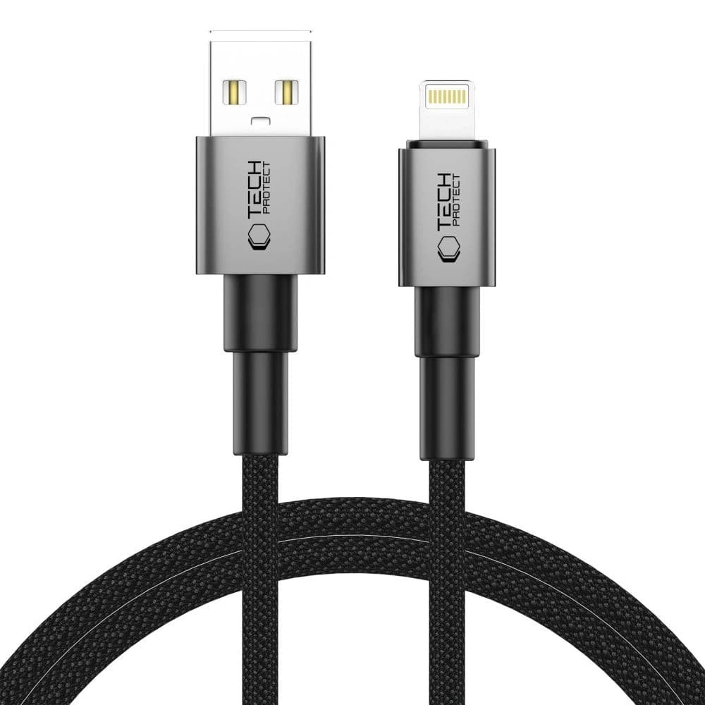 Tech-Protect Ultraboost DNA USB-A / Lightning Cable 15W/2.4A 100cm Iron Grey - 1