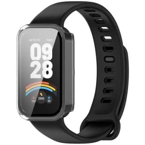 Bizon Case+Glass Uhr Xiaomi Smart Band 9 Active / Redmi Smart Band 3 klar