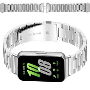 Bizon Strap Uhr Aura Samsung Galaxy Fit 3 silber