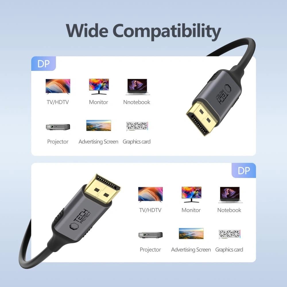 Tech-Protect Ultraboost Cable DisplayPort / DisplayPort 1.4 4K 60Hz 200cm Black - 2