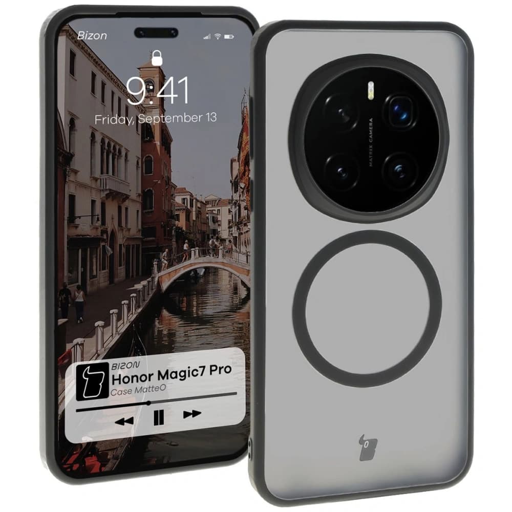 Bizon Case MatteO Honor Magic7 Pro transparent mit schwarzem Rahmen - 1