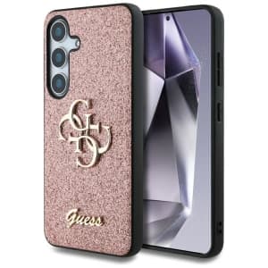 Guess Fixed Glitter Big 4G Metal Logo Samsung Galaxy S25 pink