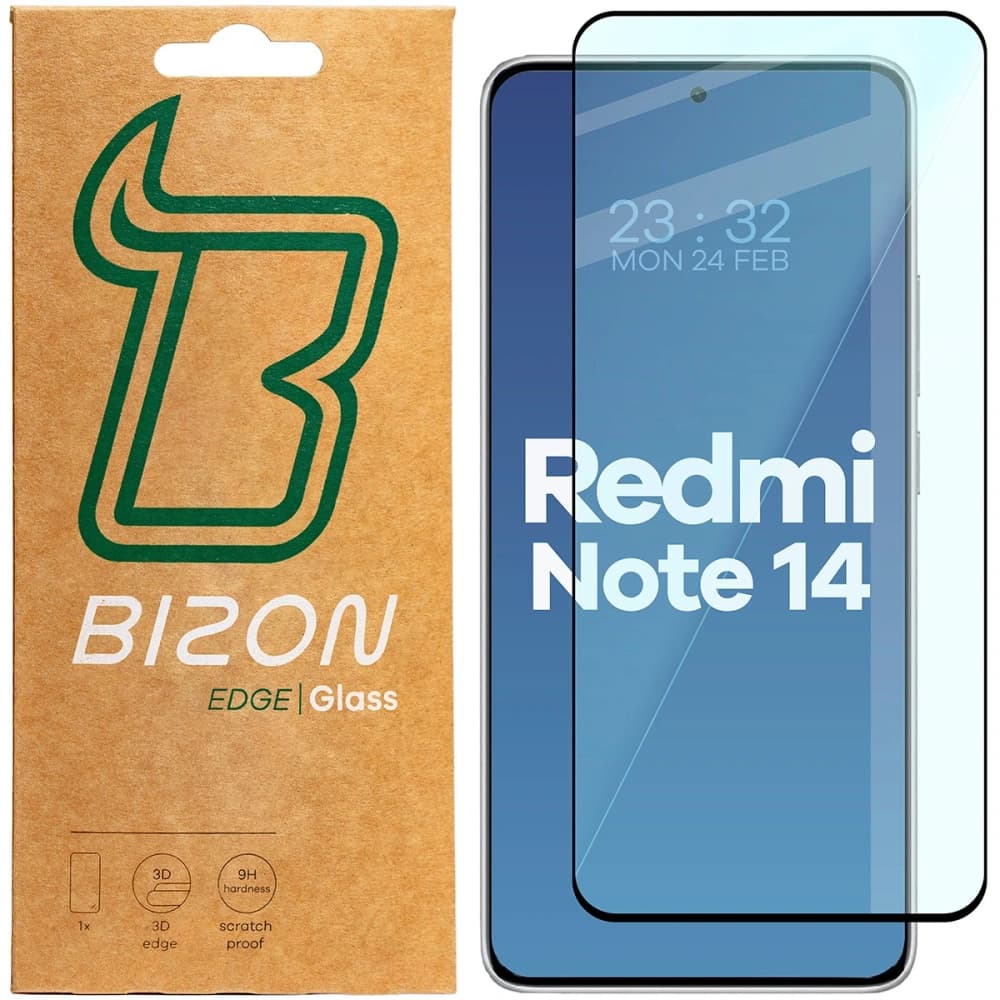 Bizon Glass Edge 2 Xiaomi Redmi Note 14 4G / 5G schwarzer Rahmen - 1