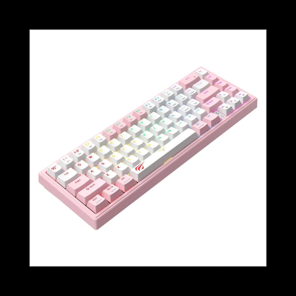 HAVIT KB874L RGB Mechanical Gaming Keyboard (pink and white) - 3