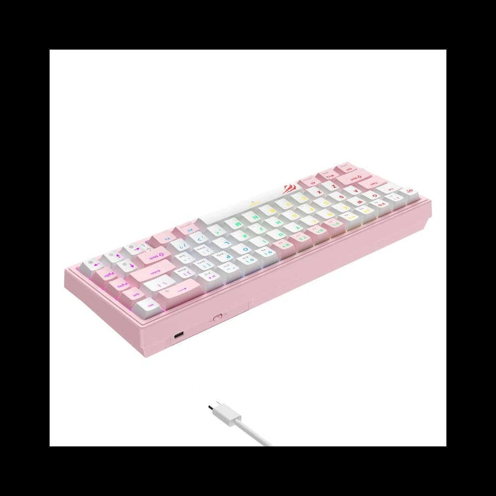 HAVIT KB874L RGB Mechanical Gaming Keyboard (pink and white) - 4