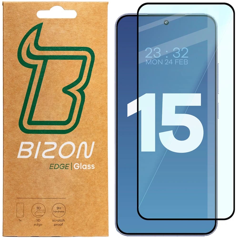 Bizon Glass Edge 2 Xiaomi 15 schwarzer Rahmen - 1