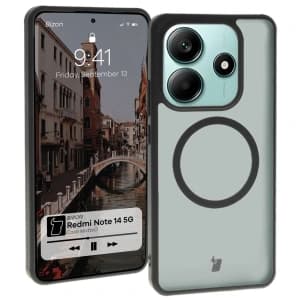 Bizon Case MatteO Xiaomi Redmi Note 14 5G transparent mit schwarzem Rahmen