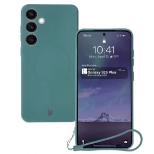 Bizon Case Silicone Magnetic Samsung Galaxy S25+ Plus / S24+ Plus dark green