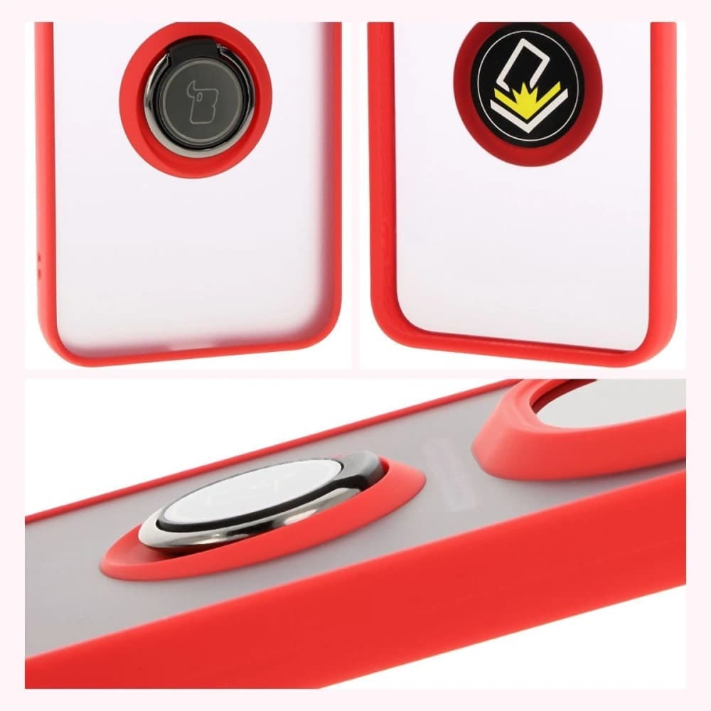 Bizon Case Hybrid Ring Honor Magic7 Pro tinted with a red frame - 4