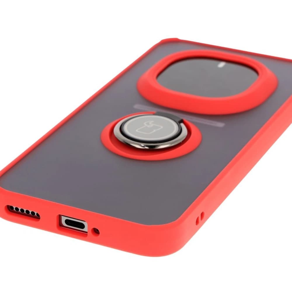 Bizon Case Hybrid Ring Honor Magic7 Pro tinted with a red frame - 5