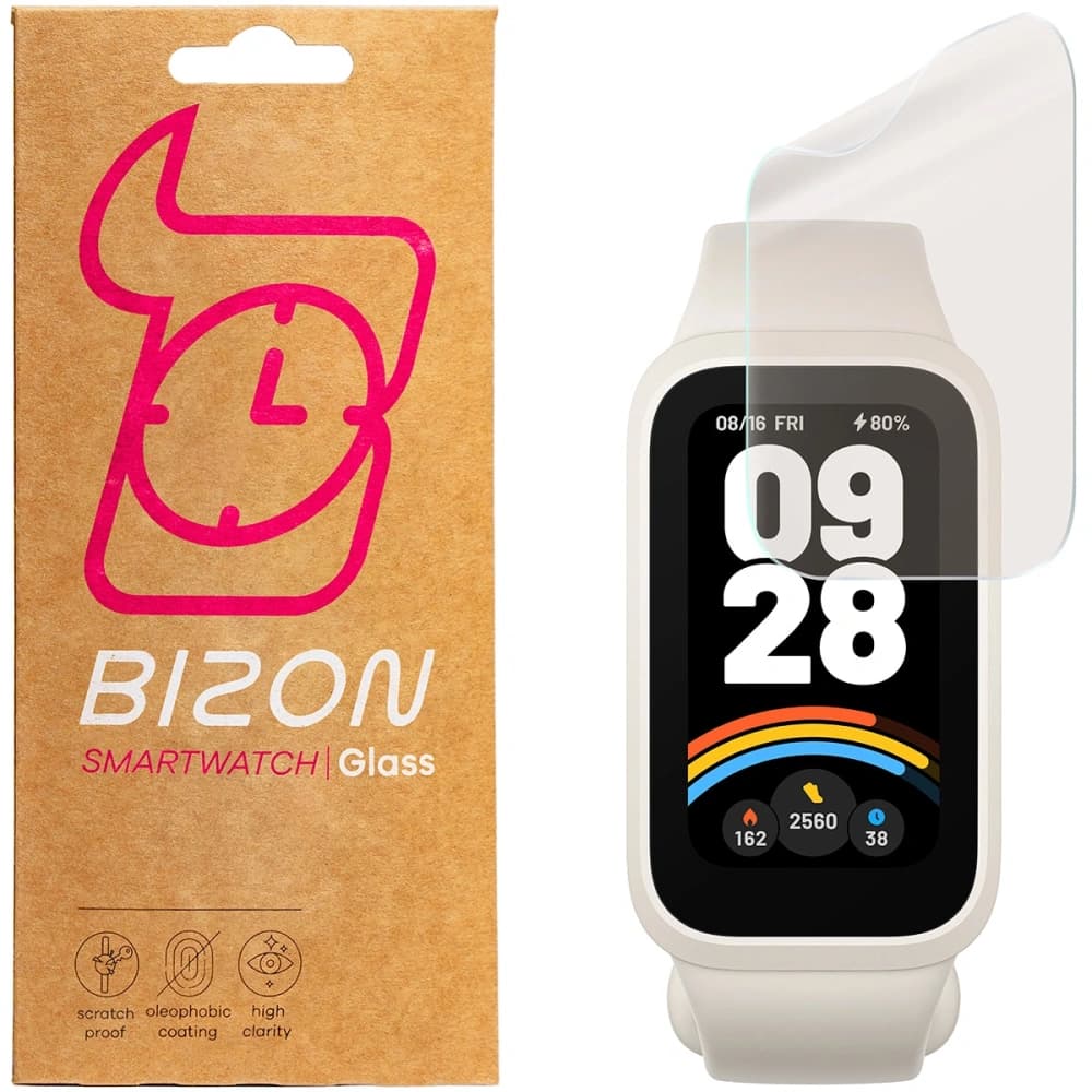 Bizon Glass Watch Film Sun Xiaomi Smart Band 9 Active [2 PACK] - 1