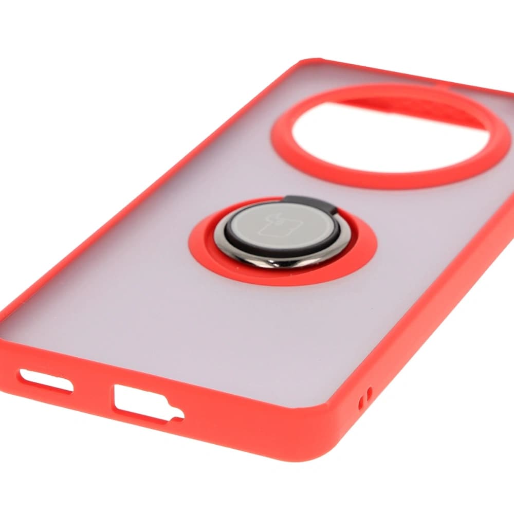 Bizon Case Hybrid Ring Honor Magic7 Lite smoky with a red frame - 5