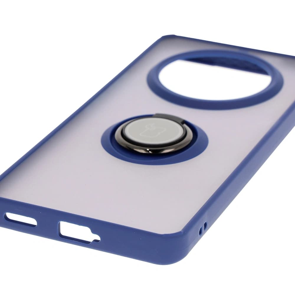 Bizon Case Hybrid Ring Honor Magic7 Lite smoky with a dark blue frame - 5
