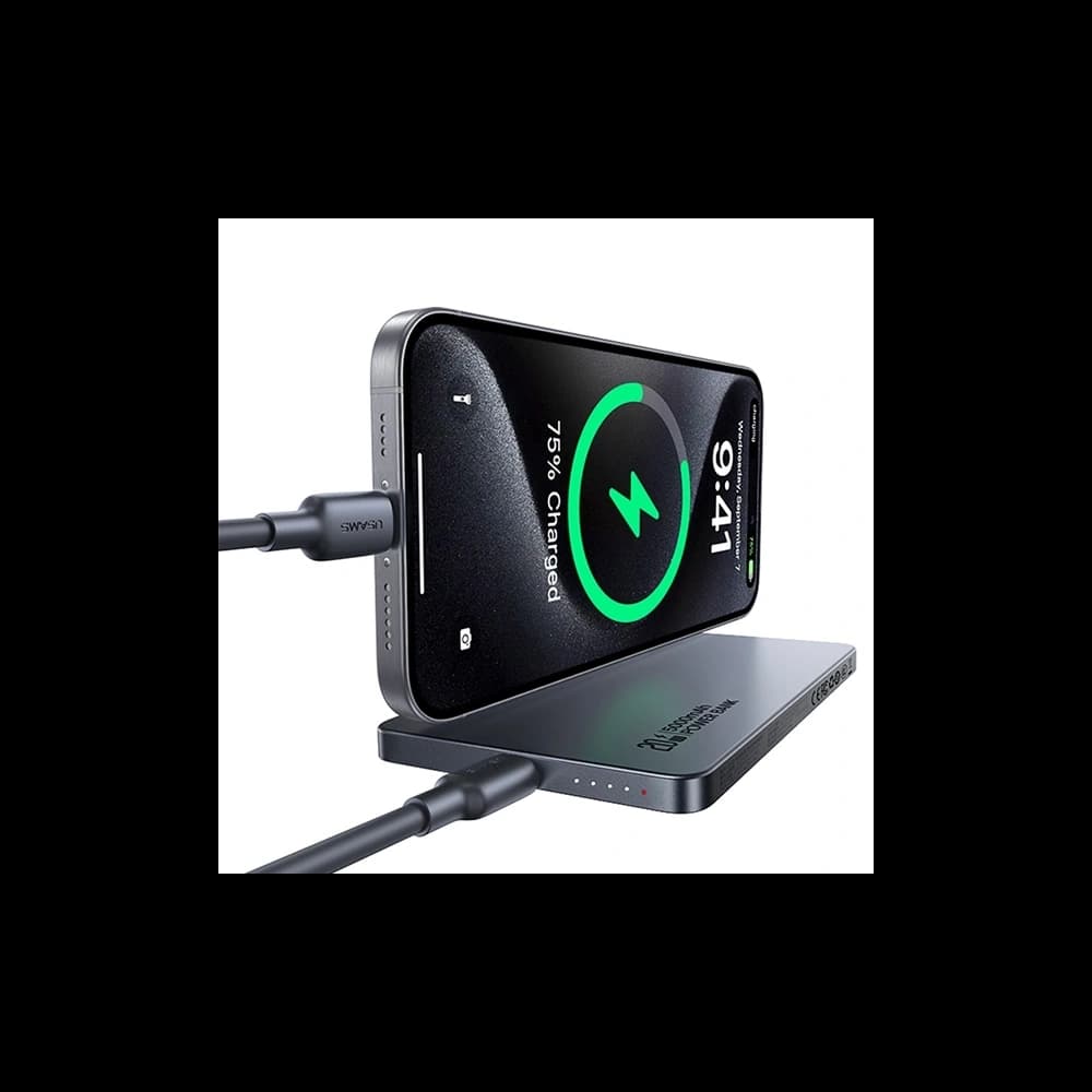 USAMS US-CD231 Powerbank mit kabellosem Laden 5000mAh 20W PD Schnellladung Titan - 3