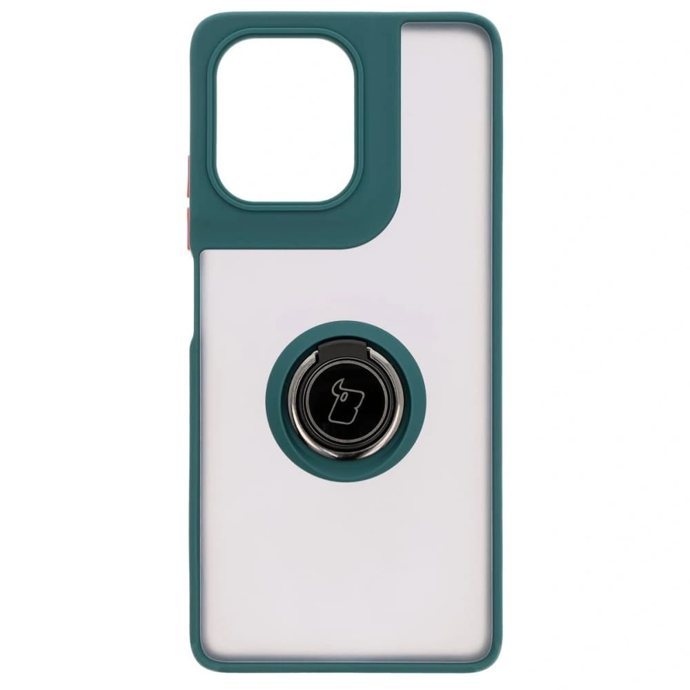 Bizon Case Hybrid Ring Motorola Moto G75 5G rauchig mit einem dunkelgrünen Rahmen - 2