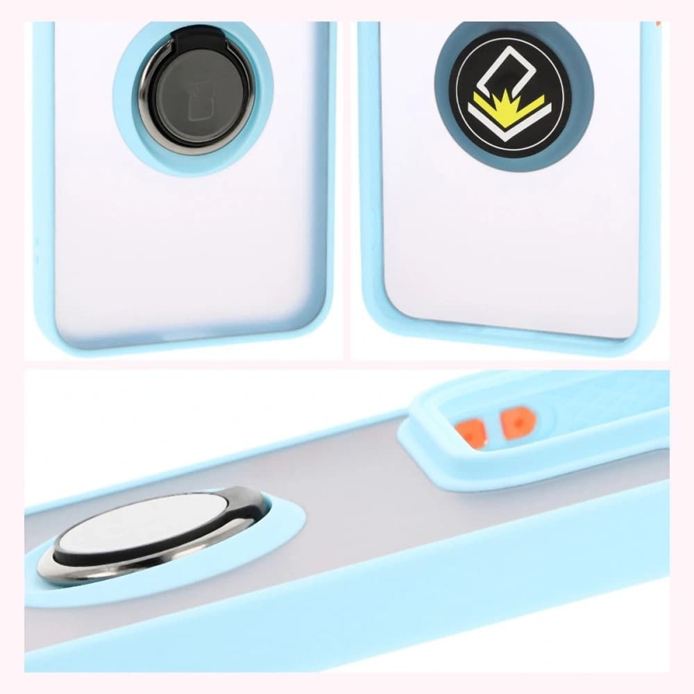 Bizon Case Hybrid Ring Xiaomi 15 rauchig mit einem hellblauen Rahmen - 3