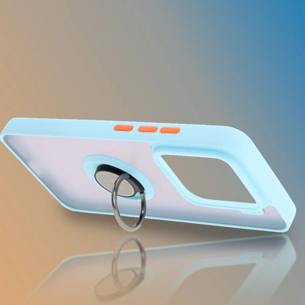 Bizon Case Hybrid Ring Xiaomi 15 rauchig mit einem hellblauen Rahmen - 5