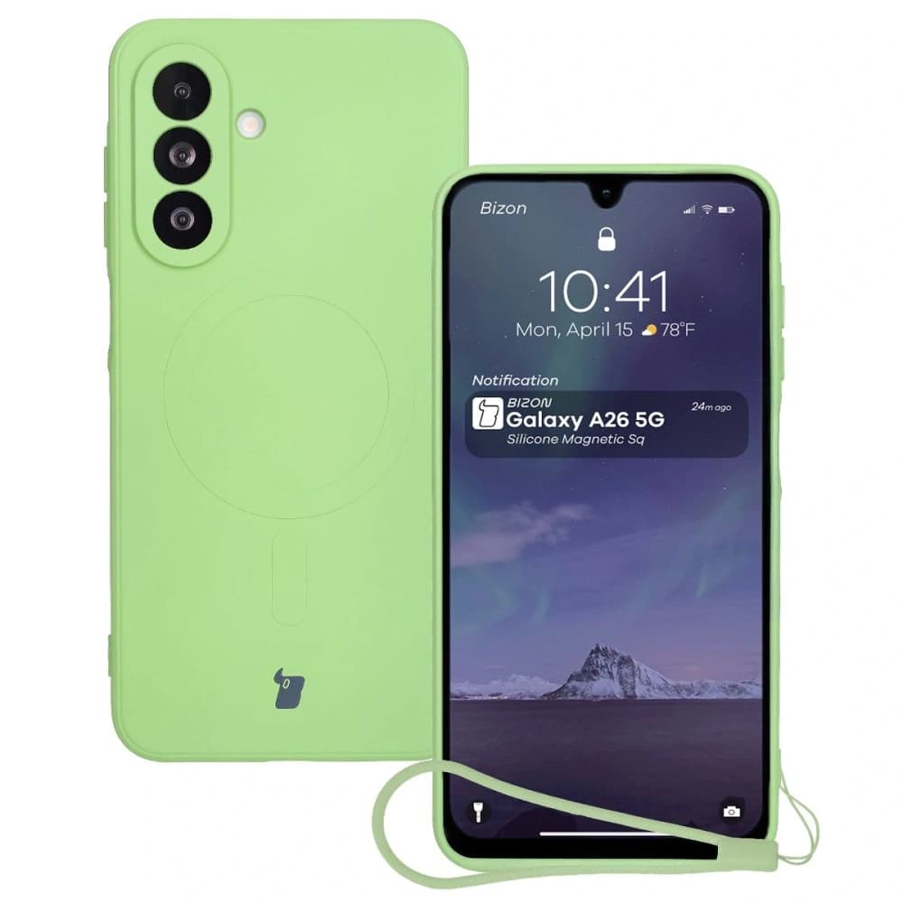 Bizon Case Silicone Magnetic Sq Samsung Galaxy A26 5G light green - 1