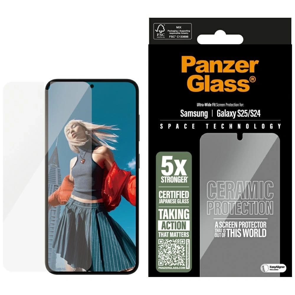 PanzerGlass Ultra-Wide Fit Samsung Galaxy S25 Keramik - 1