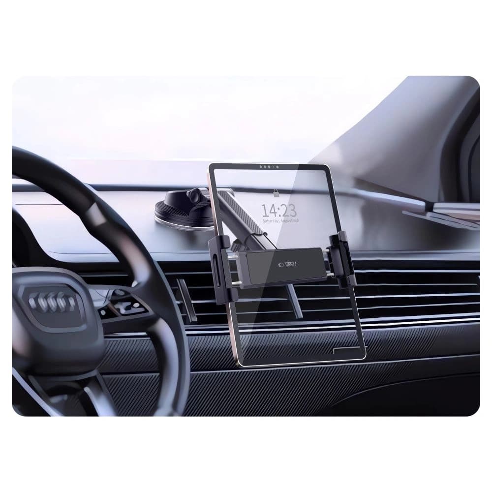 Tech-Protect V4 Universal Windshield & Dashboard Car Mount For Tablet Black - 4