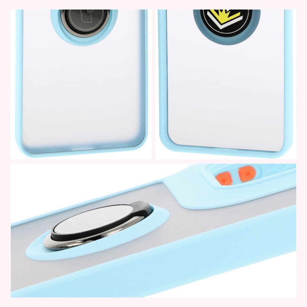 Bizon Case Hybrid Ring Motorola Moto G15 / G15 Power smoky with a light blue frame - 4