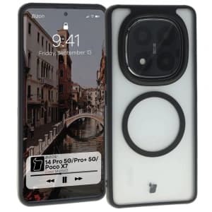 Bizon Case MatteO Magnetic Xiaomi Redmi Note 14 Pro 5G / 14 Pro Plus 5G / Poco X7 transluzent mit schwarzem Rahmen