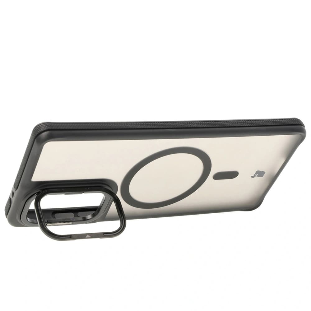 Bizon Case Eclipse Stand & Magnetic Motorola Edge 50 Fusion rauchig mit einem schwarzen Rahmen - 3