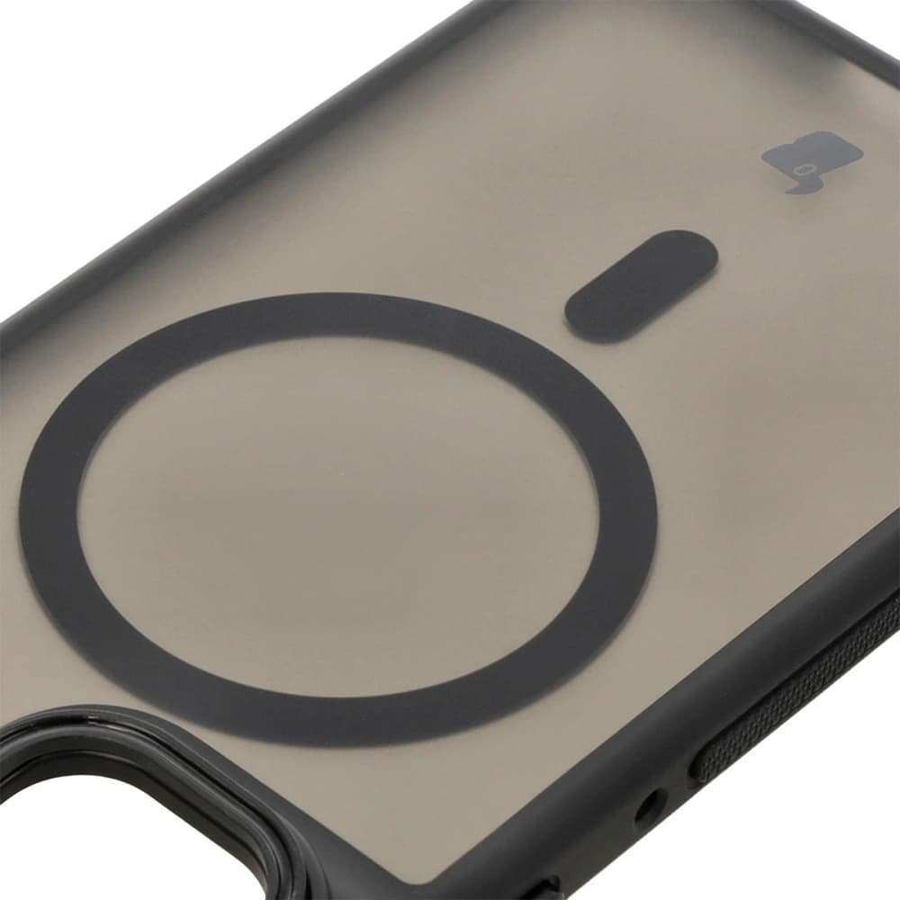 Bizon Case Eclipse Stand & Magnetic Motorola Edge 50 Fusion rauchig mit einem schwarzen Rahmen - 4