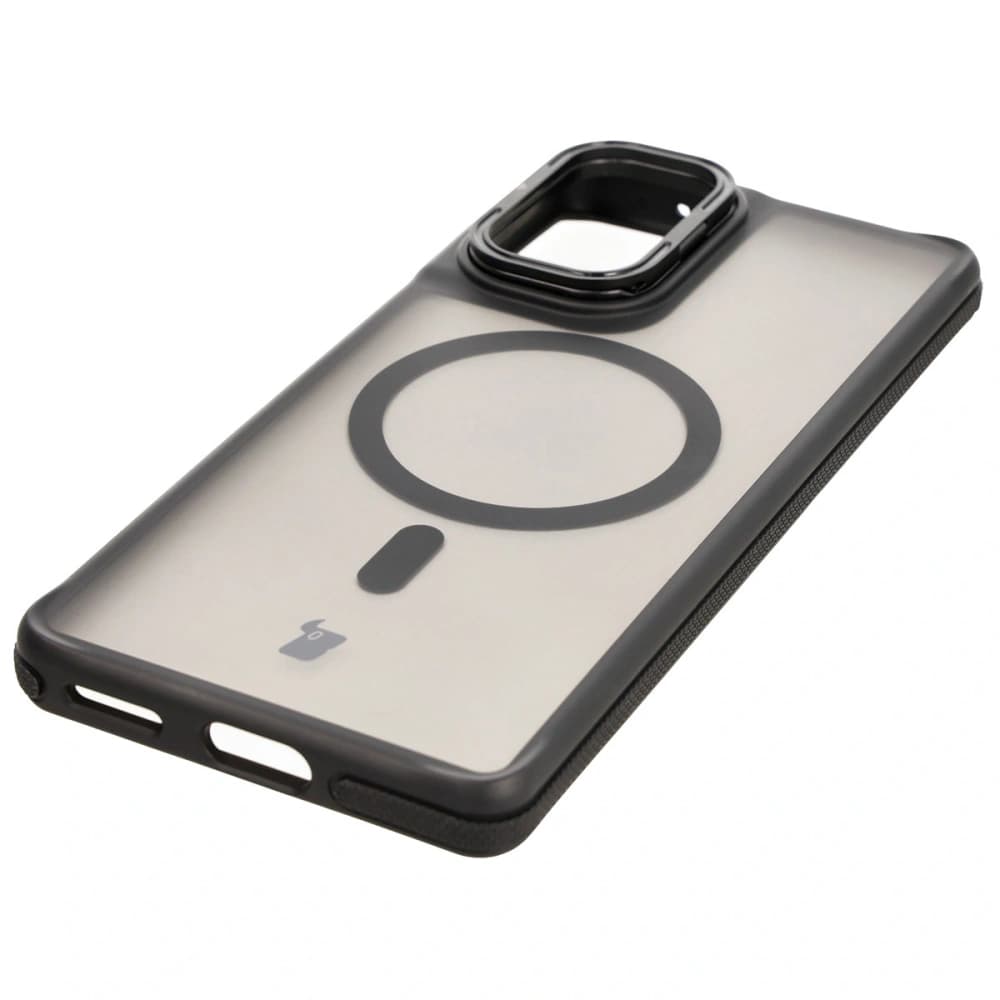 Bizon Case Eclipse Stand & Magnetic Motorola Edge 50 Fusion rauchig mit einem schwarzen Rahmen - 7
