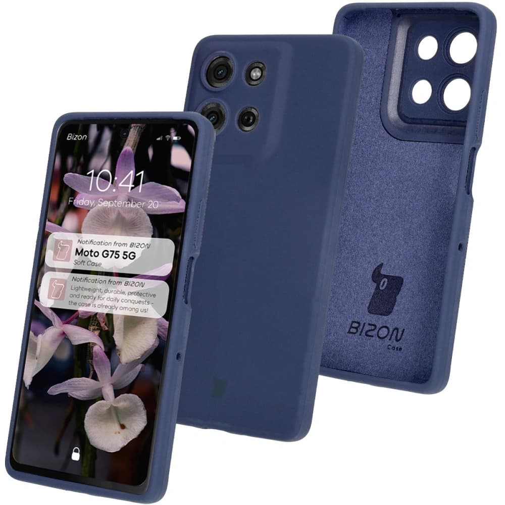 Bizon Soft Case Motorola Moto G75 5G dunkelblau - 1