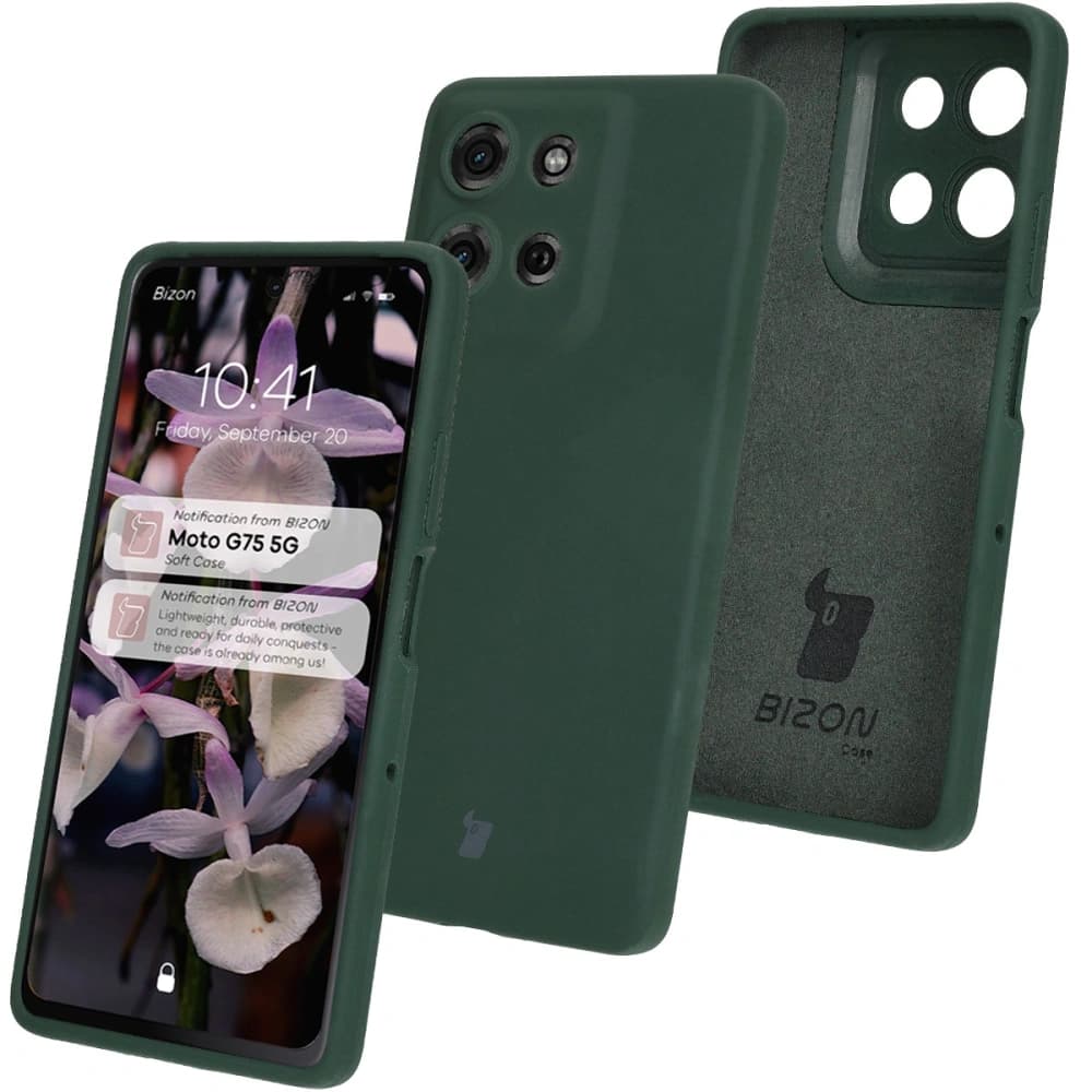 Bizon Soft Case Motorola Moto G75 5G dunkelgrün - 1