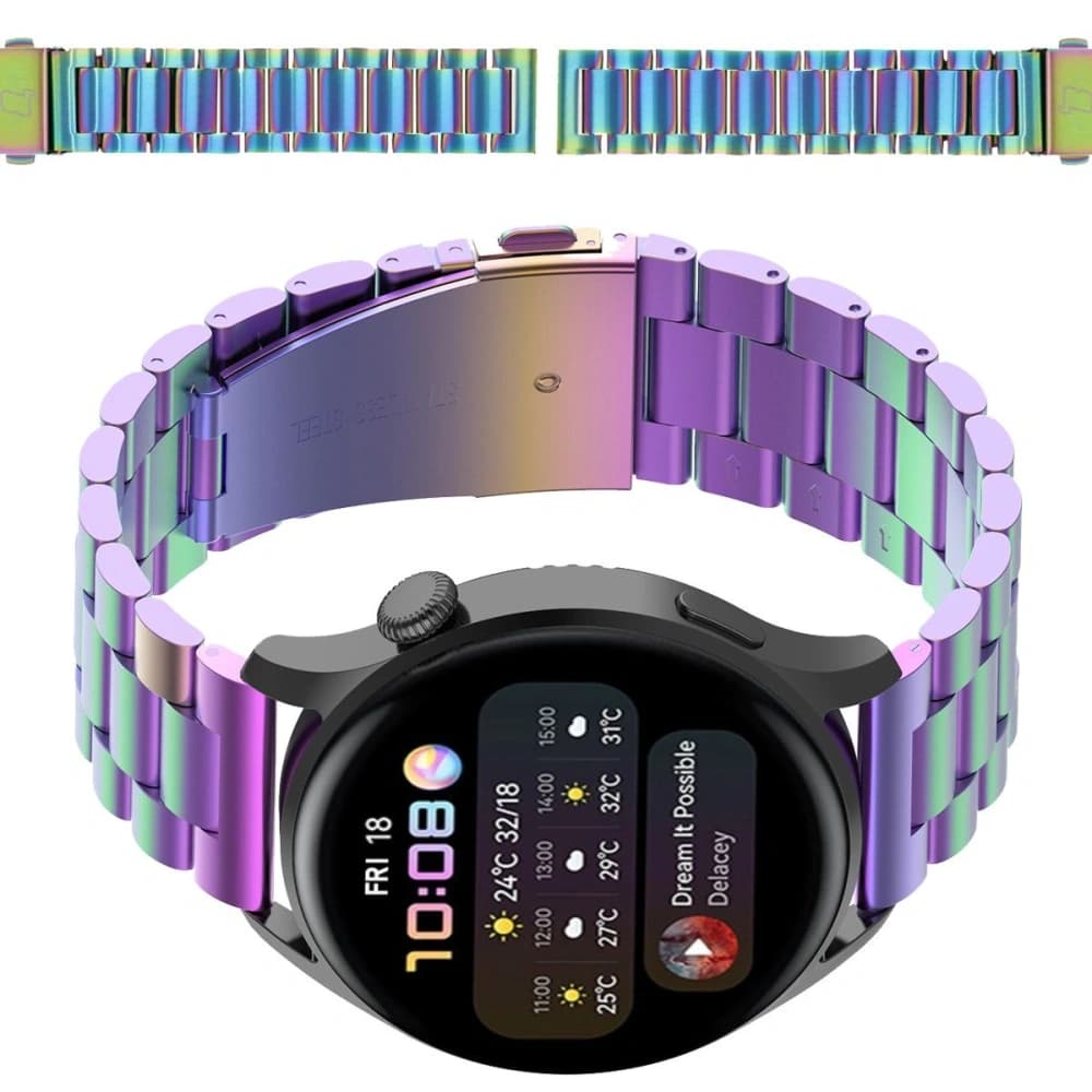 Bizon Armband Uhr Aura Smartwatch 18 mm Regenbogen - 1