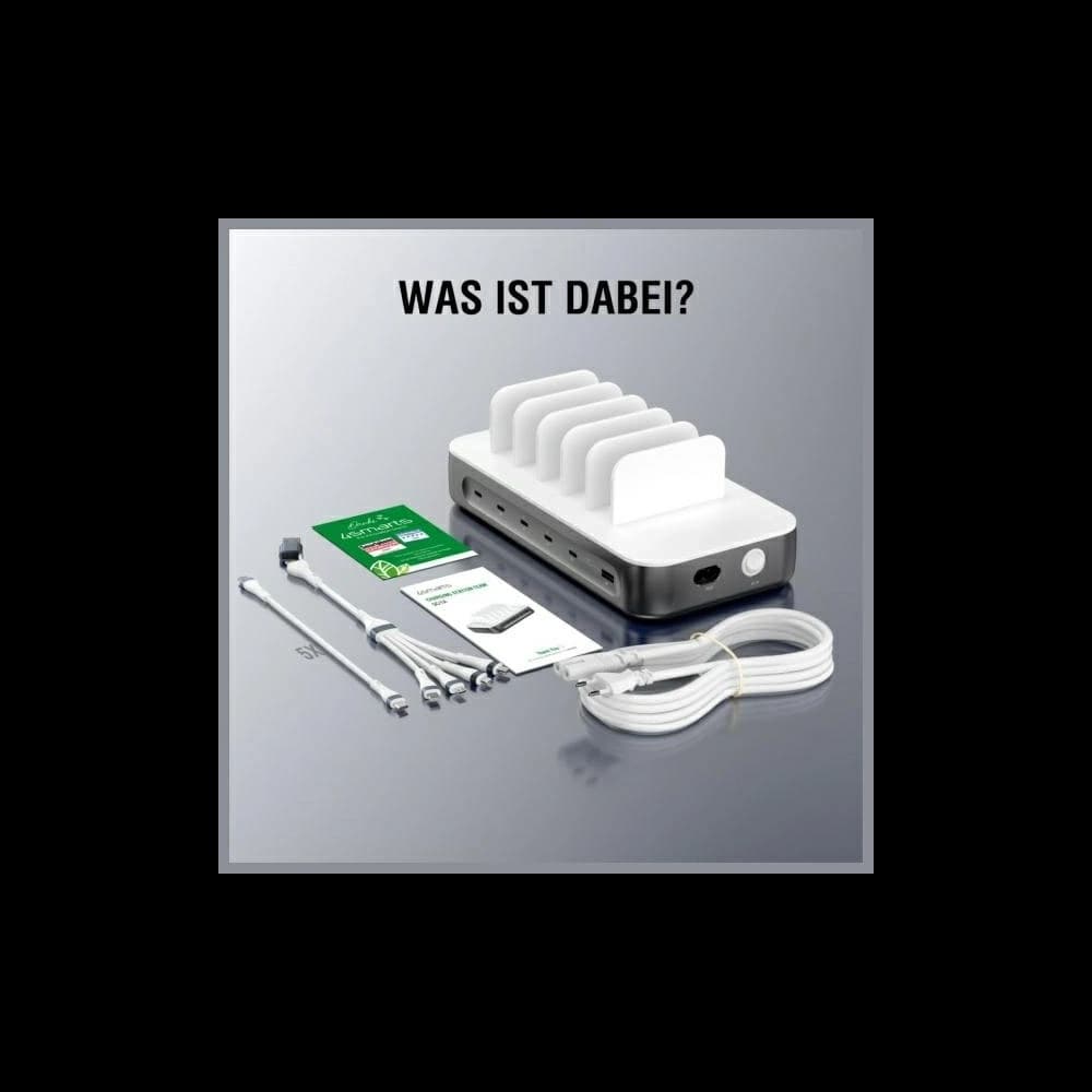 4smarts Team 100W USB-A, 5xUSB-C charging station with cable set space grey - 7