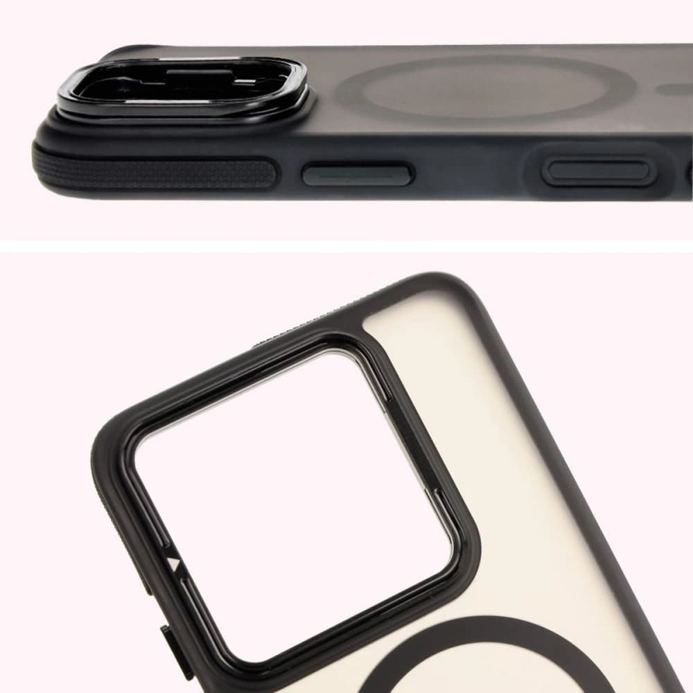 Bizon Case Eclipse MagSafe & Stand Xiaomi 14T smoky with a black frame - 5