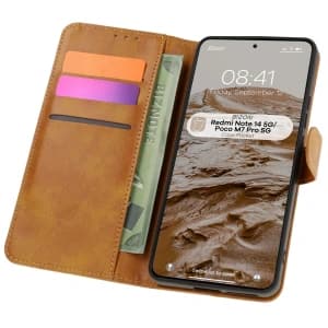 Bizon Case Pocket Xiaomi Redmi Note 14 5G / Poco M7 Pro 5G brown
