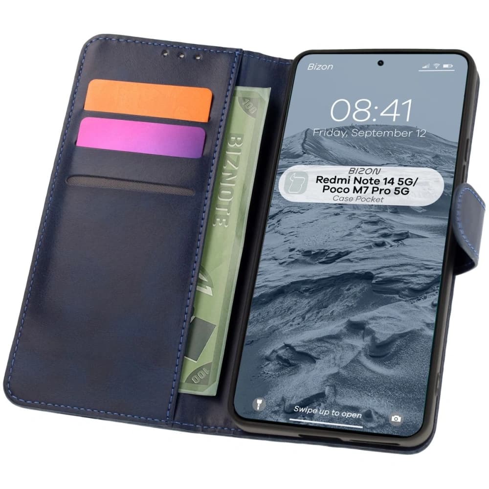 Bizon Case Pocket Xiaomi Redmi Note 14 5G / Poco M7 Pro 5G navy blue - 1